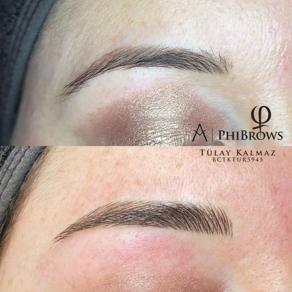 Microblading kıl tekniği ile doğal ve belirgin kaş tasarımı, Tülay Kalmaz Güzellik Salonu Antalya, Muratpaşa, Konyaaltı.